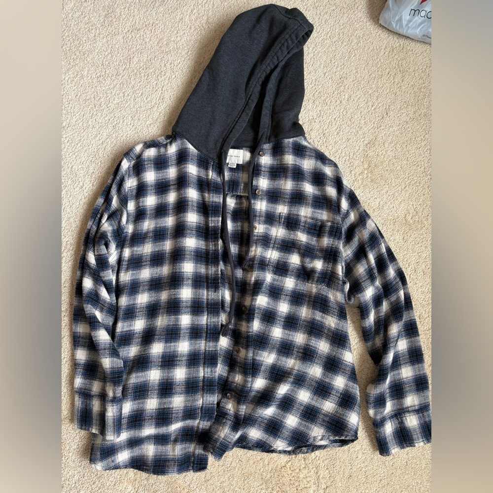 American Eagle Hooded Flannel